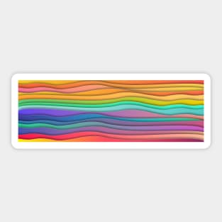 Colorful Rainbow Ocean Waves Sticker